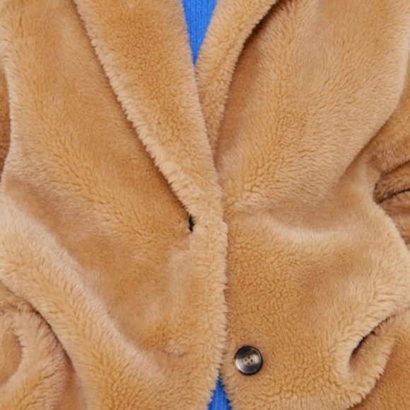 ZARA beige fleece coat size Medium - Picture 7 of 16